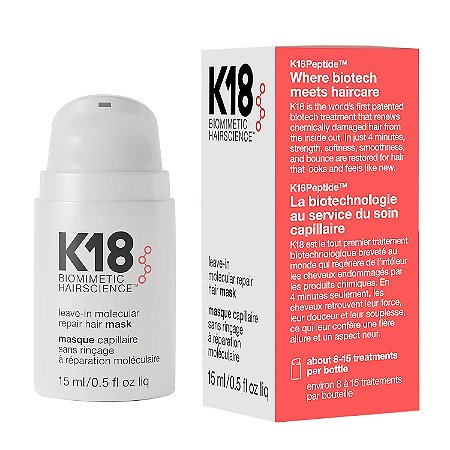 K18 Leave In Molecular Repair Hair Mask 15ml Tratamento Capilar Reparador Profundo