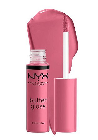 Gloss Labial NYX Butter Gloss Angel Food Cake 15 – Brilho Intenso e Cor Rosada Sofisticada