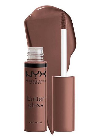 Gloss Labial NYX Butter Gloss Ginger Snap 17 – Nude Marrom Sofisticado com Brilho Intenso