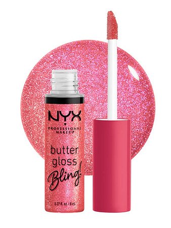 Gloss Labial NYX Butter Gloss Bling She Got Money 05 – Brilho Rosado com Efeito Cintilante