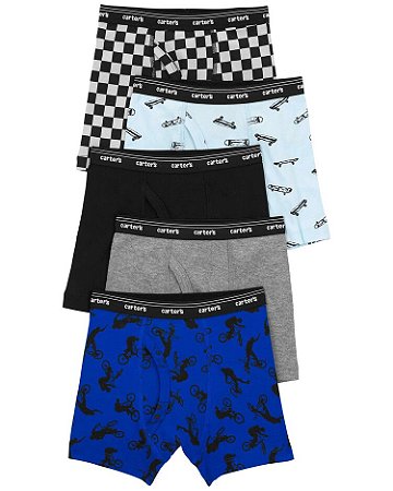 KIT CUECAS BOXER CARTER´S - 5 PEÇAS ESPORTS
