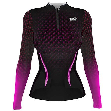 CAMISA MAR NEGRO FEMININA ESCAMAS