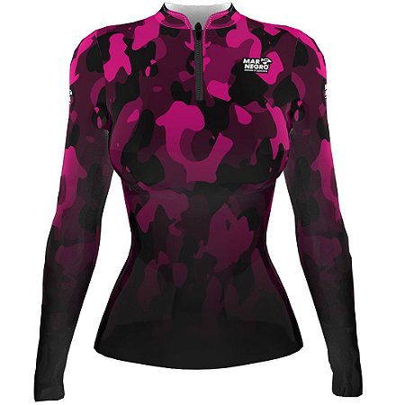 CAMISA MAR NEGRO FEMININA CAMUFLADA