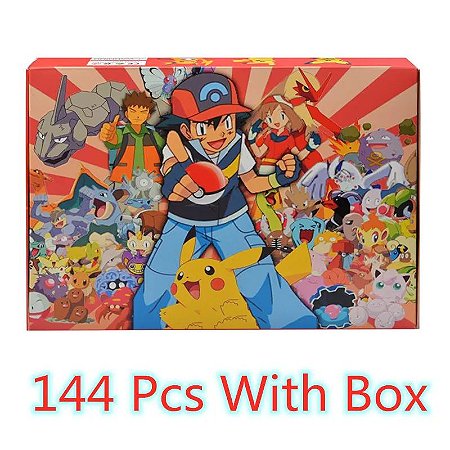 Animes Pokémon Kit 144pçs Coleção de Brinquedos 2-3cm em Promoção