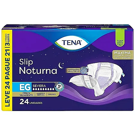TENA SLIP NOTURNA TAMANHO EG - 24 UNIDADES