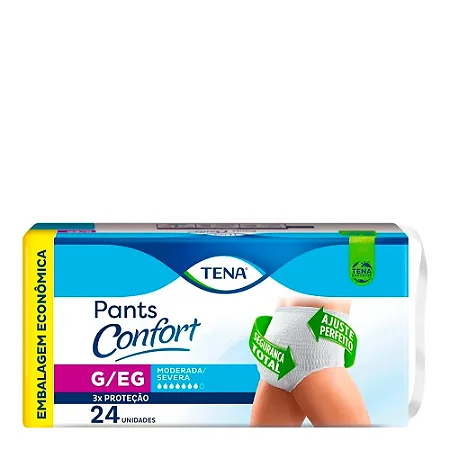 TENA PANTS CONFORT TAMANHO G/EG - 24 UNIDADES