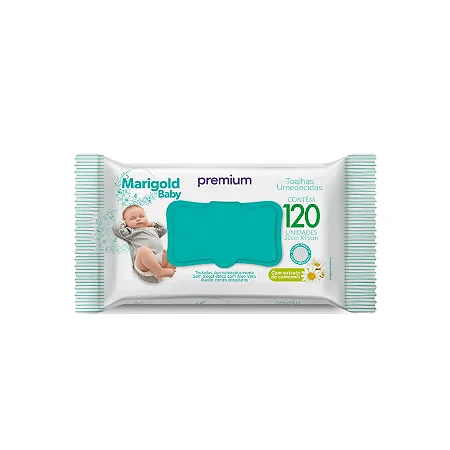 Toalha Umedecida Marigold Baby Premium camomila 120 unid