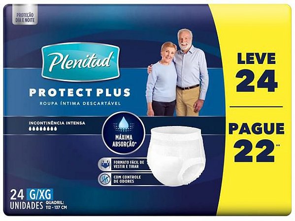 Roupa Íntima Plenitud Protect Plus - G/XG - 24 Unidades