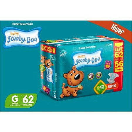Fralda Baby Scooby Doo -Tamanho G - 62 Unidades