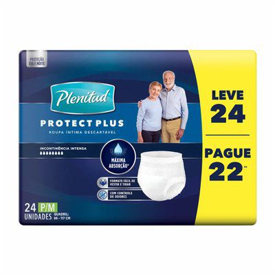 Roupa Íntima Plenitud Protect PLUS P/M - 24 Unidades