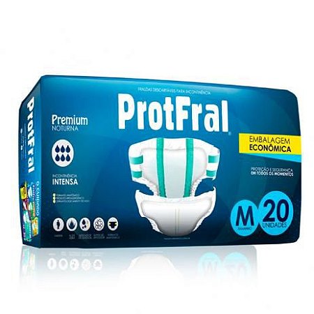 Fralda Geriátrica Protfral - Tamanho M - 20 Unidades