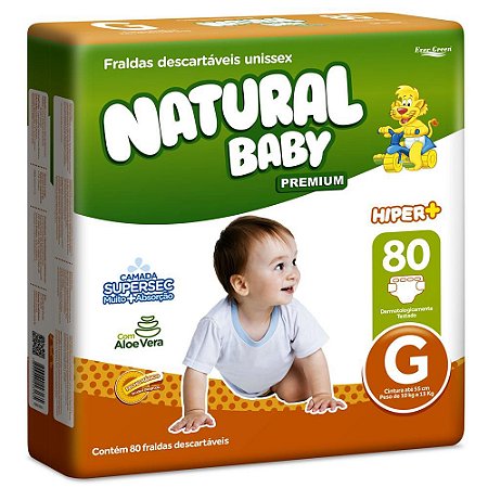 Fralda Natural Baby Premium - Tamanho G - 80 unidades