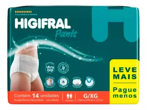Fralda Higifral Pants Tamanho G/XG - 14 unidades