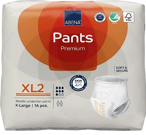 Fralda ABENA Pants Premium - Tamanho XL2 - 16 unidades