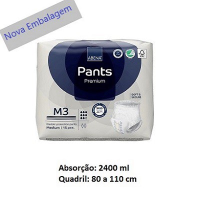 Fralda ABENA Pants Premium - Tamanho M3 - 15 unidades