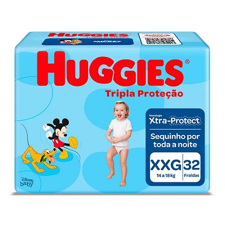 Fralda Huggies Turma da Mônica Tripla Proteção  Tamanho XXG - 32 unidades