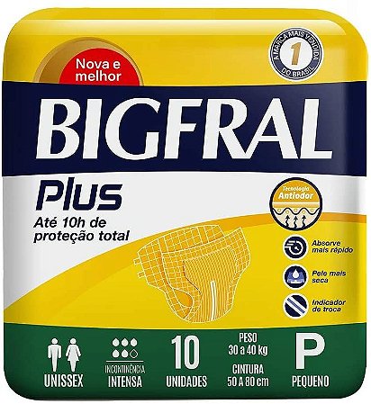 Fraldas Descartáveis Bigfral Plus Incontinência Intensa P - 9 Unidades