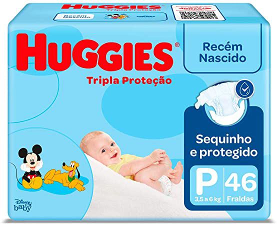 Fralda Huggies Turma da Mônica Tripla Proteção Tamanho P - 46 unidades