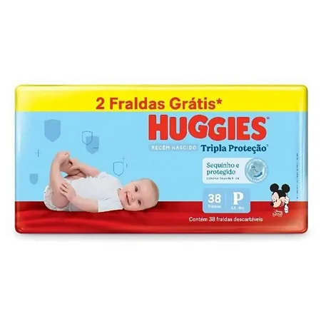 Fralda Huggies Turma da Mônica Tripla Proteção Tamanho P - 38 unidades