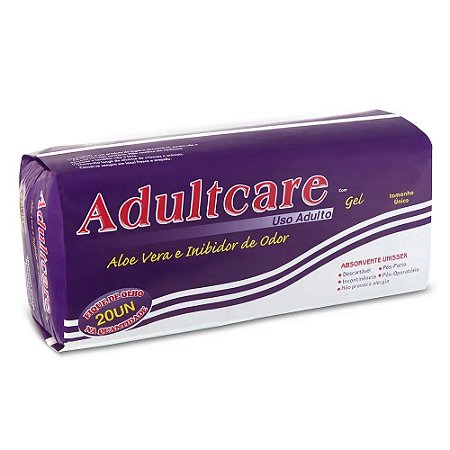 Absorvente Geriátrico Adultcare Unissex com 20 unidades