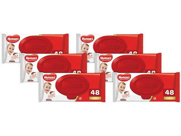 Lenços Umedecidos Huggies Supreme Care - 48 Unidades Kit 6 Pacotes