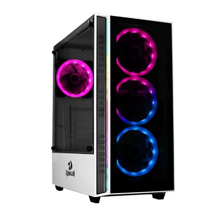 Gabinete Gamer Redragon Grapple, S/Fan, Branco - GC-607-WH