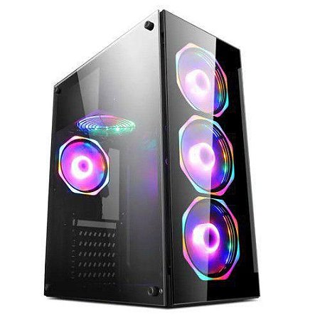 Gabinete Gamer Hayom Preto Com 4 Fan - GB1701