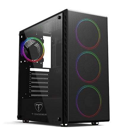 Gabinete Gamer T-Dagger G10B, Black, Sem Fan, TGC-G10B