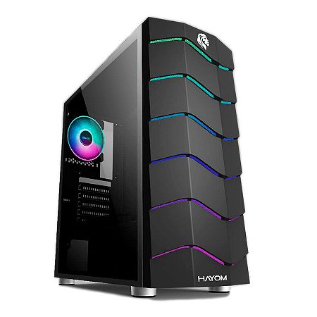 Gabinete Gamer Hayom Preto RGB S/ Fan - GB1711