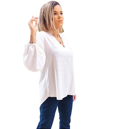 Bata Camisa Feminino Viscose Maquinetada Gola Padre