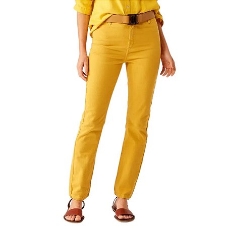 Calça Sarja  Feminina  Com Lycra Skinny Color Sacada
