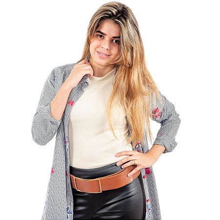 Camisão Vestido Chemise  Listrado