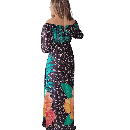 Vestido Longo Estampa Floral Mercatto
