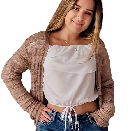 Cardigan Longo Tricô