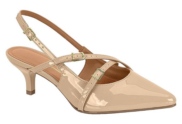 SCARPIN FEMININO VERNIZ SLINGBACK VIZZANO SALTO BAIXO