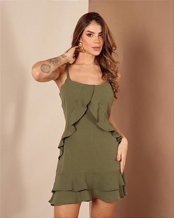 VESTIDO DETALHES BOHO CHIC NO TECIDO CREPE