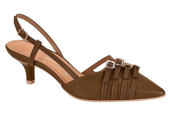 SAPATO SCARPIN FEMININO VIZZANO SLINGBACK SALTO BAIXO FIVELAS