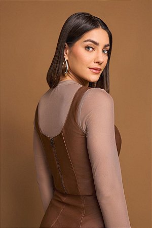 BLUSA FEMININA SEGUNDA PELE MANGA LONGA TULE YEXX