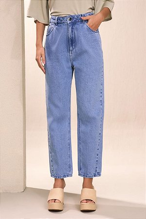 CALÇA JEANS FEMININA RETA YEXX LAVAGEM MÉDIA
