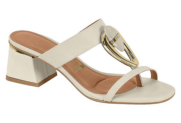 SANDÁLIA TAMANCO VIZZANO SALTO BLOCO DETALHE DOURADO