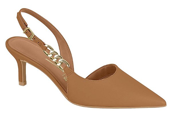 SCARPIN SLINGBACK VIZZANO SALTO BAIXO FINO DETALHE CORRENTE
