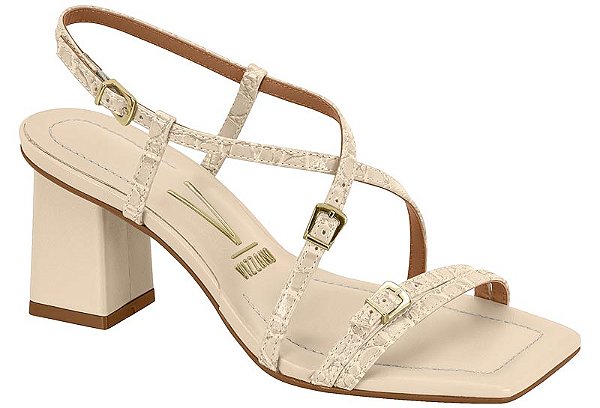 SANDÁLIA FEMININA VIZZANO SALTO BLOCO TIRAS CRUZADAS