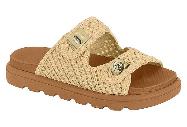 SANDÁLIA PAPETE FEMININA VIZZANO FLATFORM NATURAL