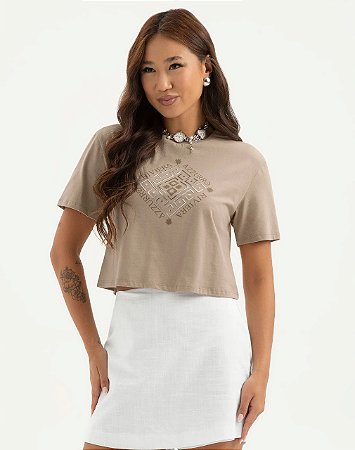 CROPPED MANGA CURTA NO TECIDO MALHA CONFORT CATIVA