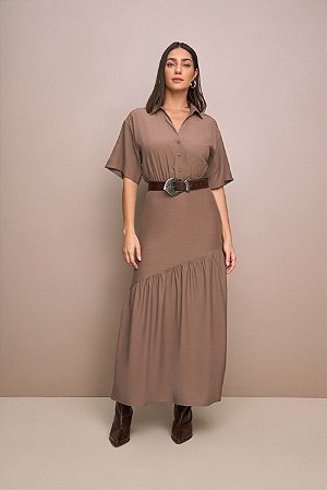 VESTIDO MANGA LONG MIDI FASHION YEXX