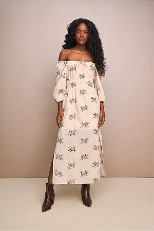 VESTIDO LONG MIDI FASHION YEXX DRAPEADO