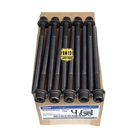 10 Parafusos Cabeçote FORD AG9Z6065A 10mm x 1,25mm x 145mm