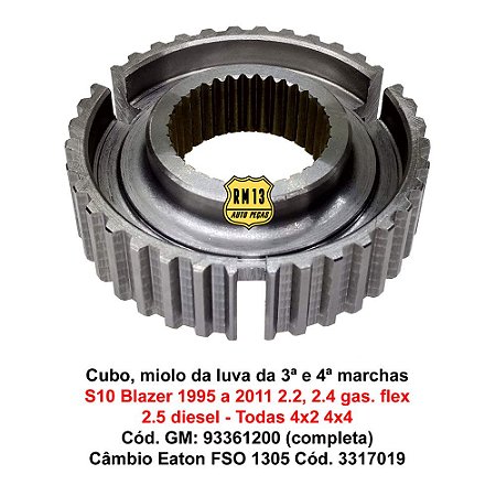 Cubo Miolo Corpo Luva Sincronizadora 3ª 4ª S10 Blazer 95 a11