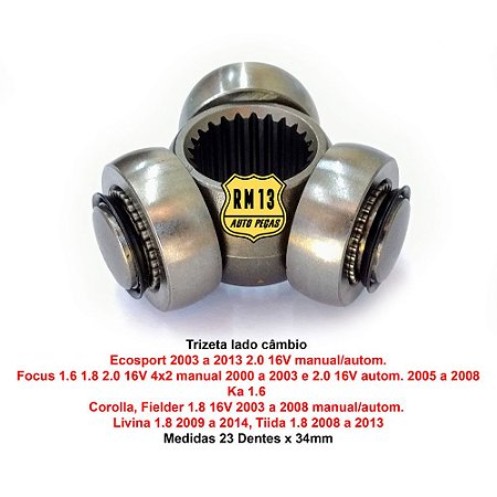 Trizeta Lado Cambio Ecosport Focus 2.0 16v 23 Dentes 34mm