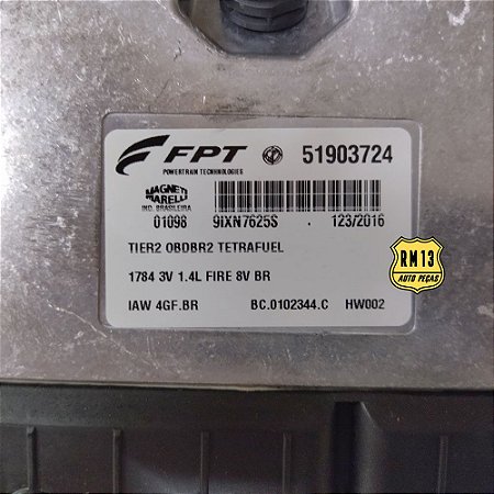 Modulo Central Injeção Siena Tetrafuel IAW4GFBR BC0102344C